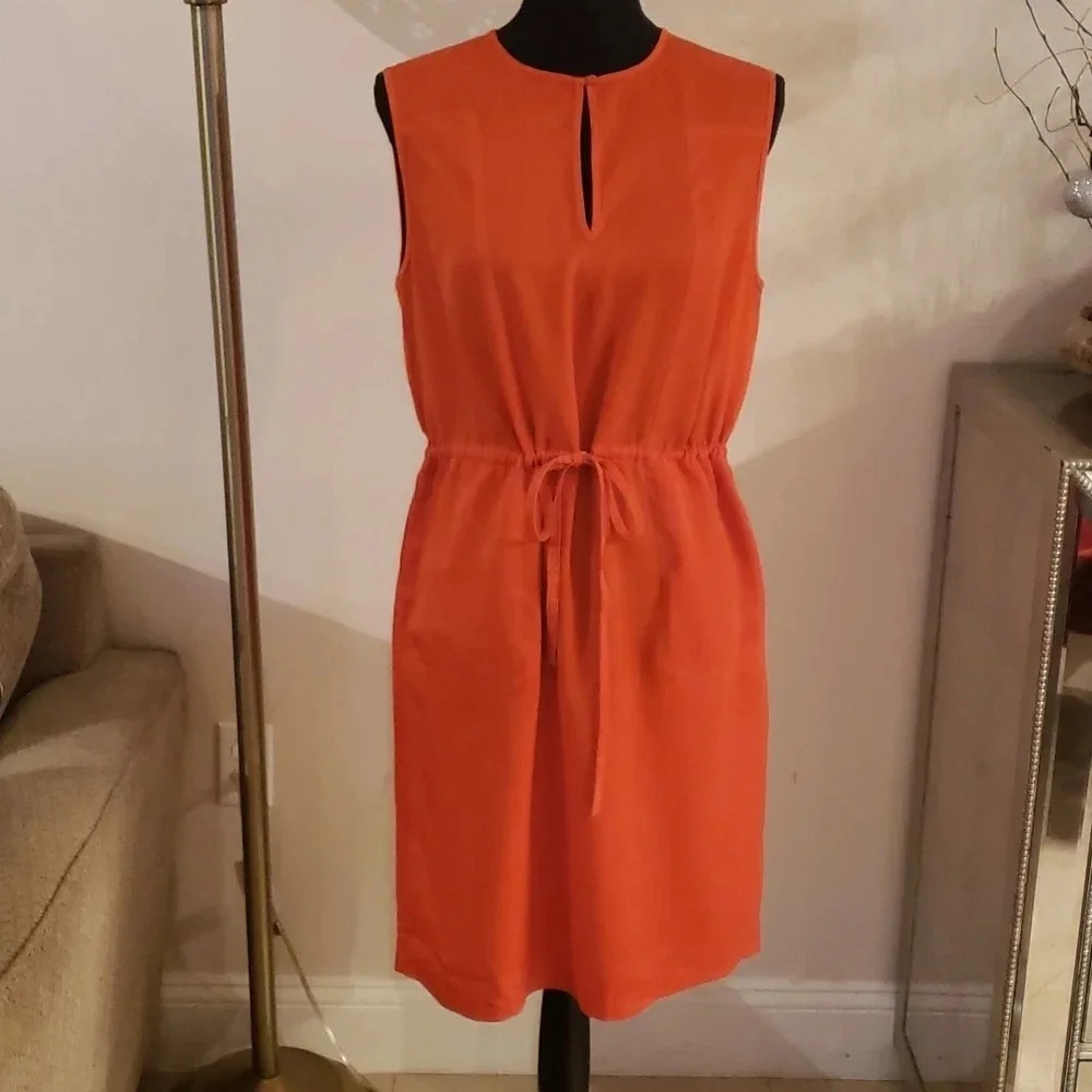 Elegant Orange Sleeveless Dress